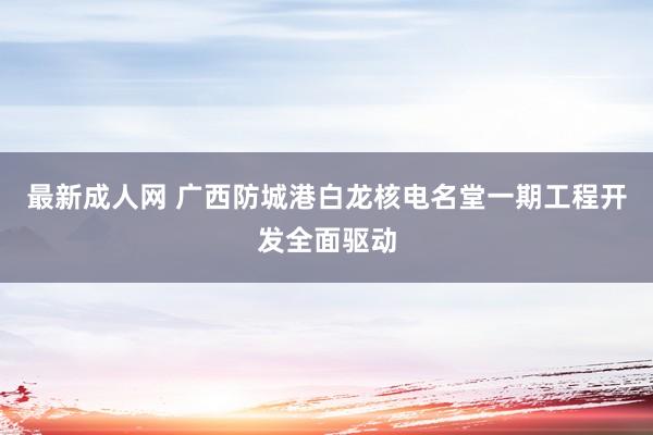 最新成人网 广西防城港白龙核电名堂一期工程开发全面驱动