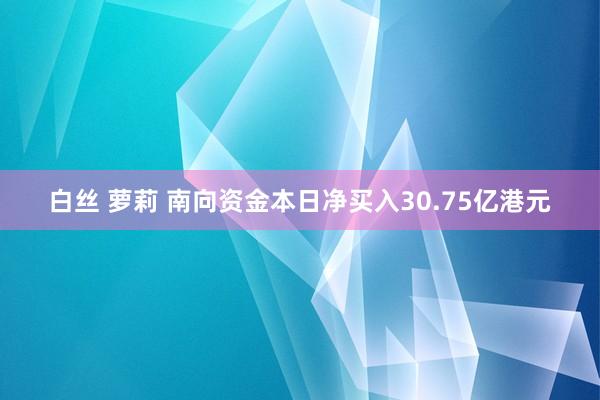 白丝 萝莉 南向资金本日净买入30.75亿港元