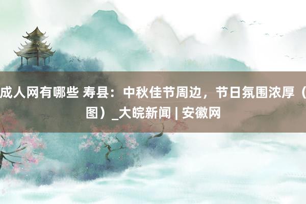 成人网有哪些 寿县：中秋佳节周边，节日氛围浓厚（图）_大皖新闻 | 安徽网