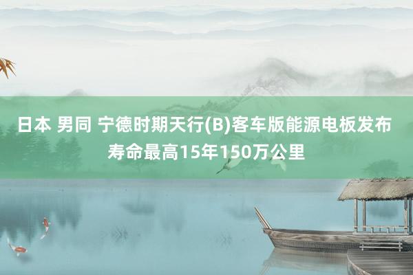 日本 男同 宁德时期天行(B)客车版能源电板发布 寿命最高15年150万公里