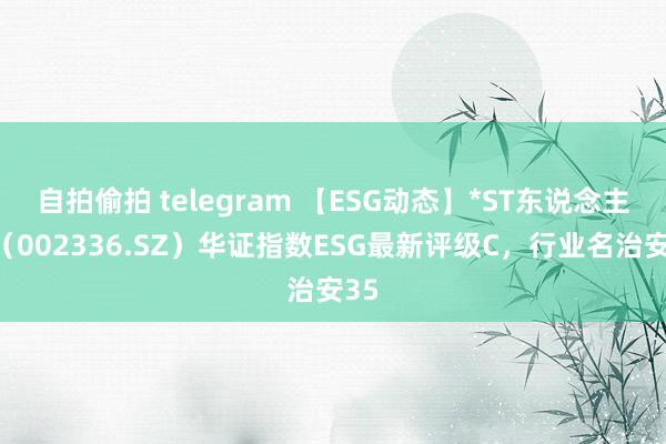 自拍偷拍 telegram 【ESG动态】*ST东说念主乐（002336.SZ）华证指数ESG最新评级C，行业名治安35