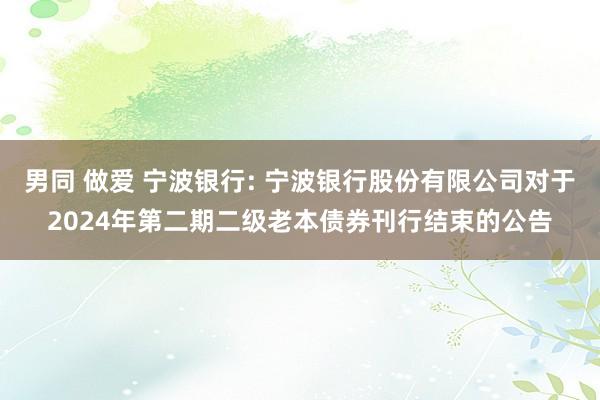 男同 做爱 宁波银行: 宁波银行股份有限公司对于2024年第二期二级老本债券刊行结束的公告