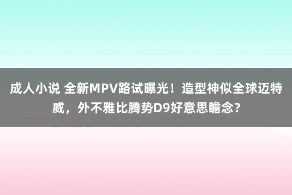 成人小说 全新MPV路试曝光！造型神似全球迈特威，外不雅比腾势D9好意思瞻念？