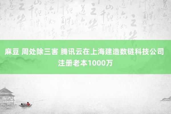 麻豆 周处除三害 腾讯云在上海建造数链科技公司 注册老本1000万