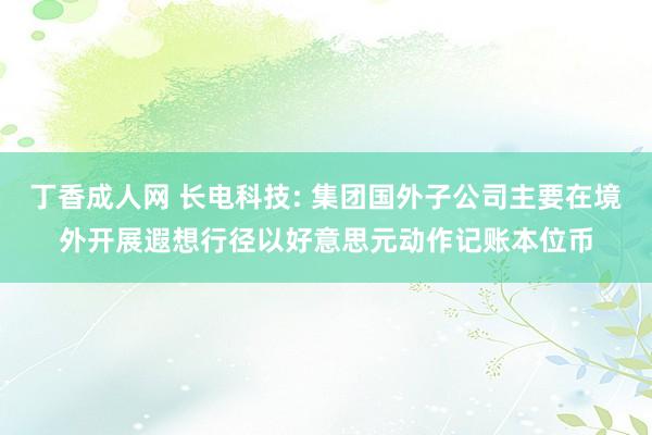 丁香成人网 长电科技: 集团国外子公司主要在境外开展遐想行径以好意思元动作记账本位币