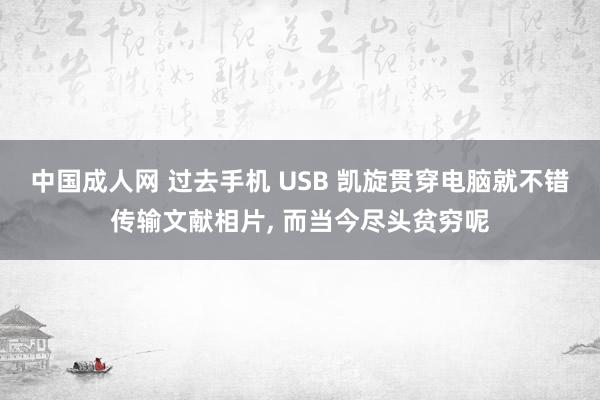 中国成人网 过去手机 USB 凯旋贯穿电脑就不错传输文献相片， 而当今尽头贫穷呢