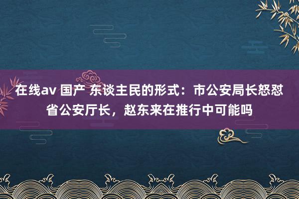 在线av 国产 东谈主民的形式：市公安局长怒怼省公安厅长，赵东来在推行中可能吗