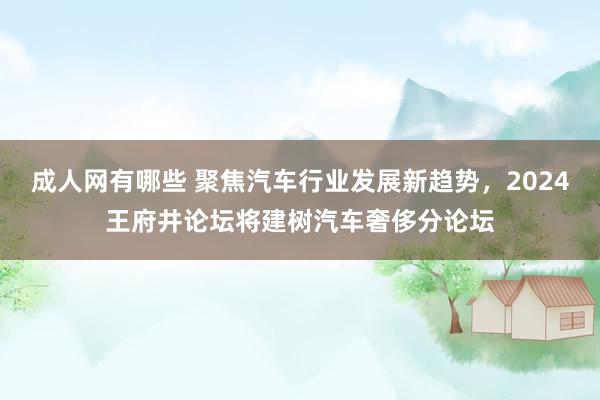 成人网有哪些 聚焦汽车行业发展新趋势，2024王府井论坛将建树汽车奢侈分论坛