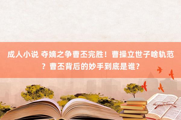 成人小说 夺嫡之争曹丕完胜！曹操立世子啥轨范？曹丕背后的妙手到底是谁？