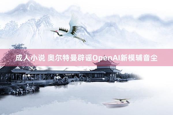 成人小说 奥尔特曼辟谣OpenAI新模辅音尘