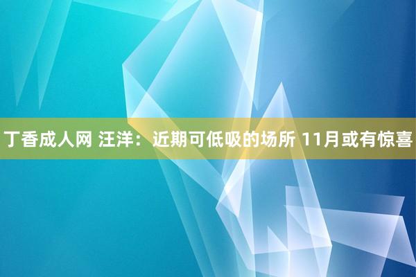 丁香成人网 汪洋：近期可低吸的场所 11月或有惊喜