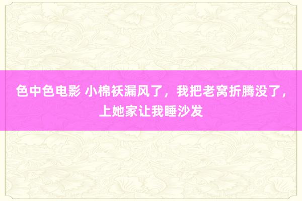 色中色电影 小棉袄漏风了，我把老窝折腾没了，上她家让我睡沙发