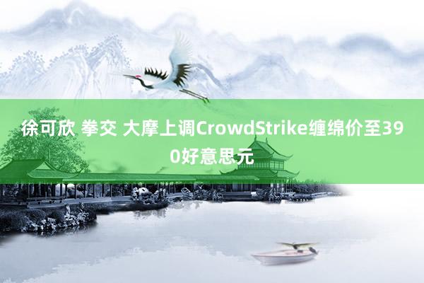 徐可欣 拳交 大摩上调CrowdStrike缠绵价至390好意思元