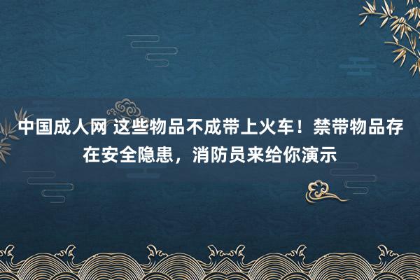 中国成人网 这些物品不成带上火车！禁带物品存在安全隐患，消防员来给你演示